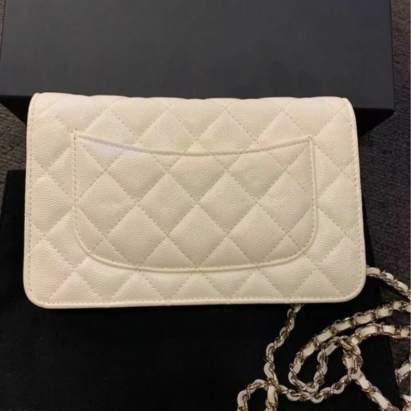 Chanel Caviar Quilted Wallet On Chain WOC White - Picture 2 of 6
